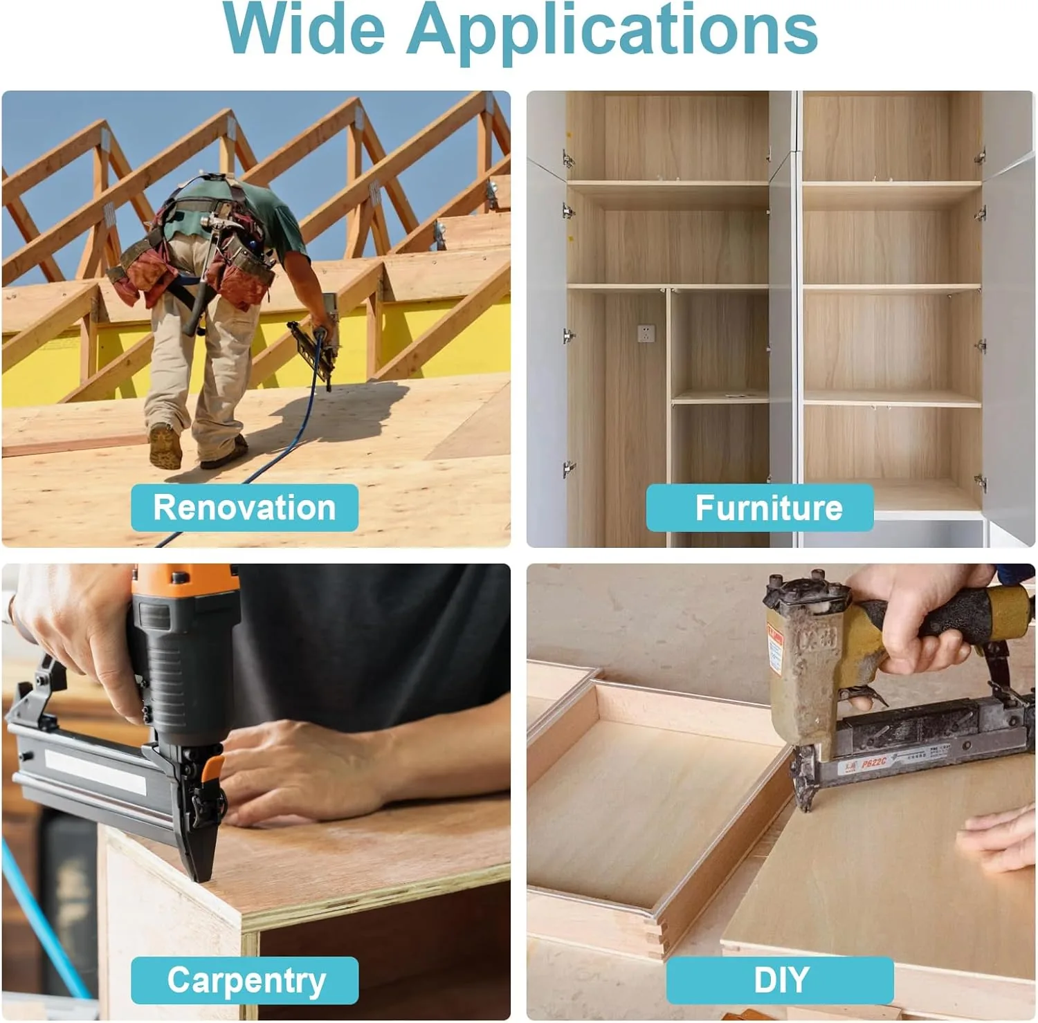 18 gauge brad nails detail image showing woodworking and trim applications