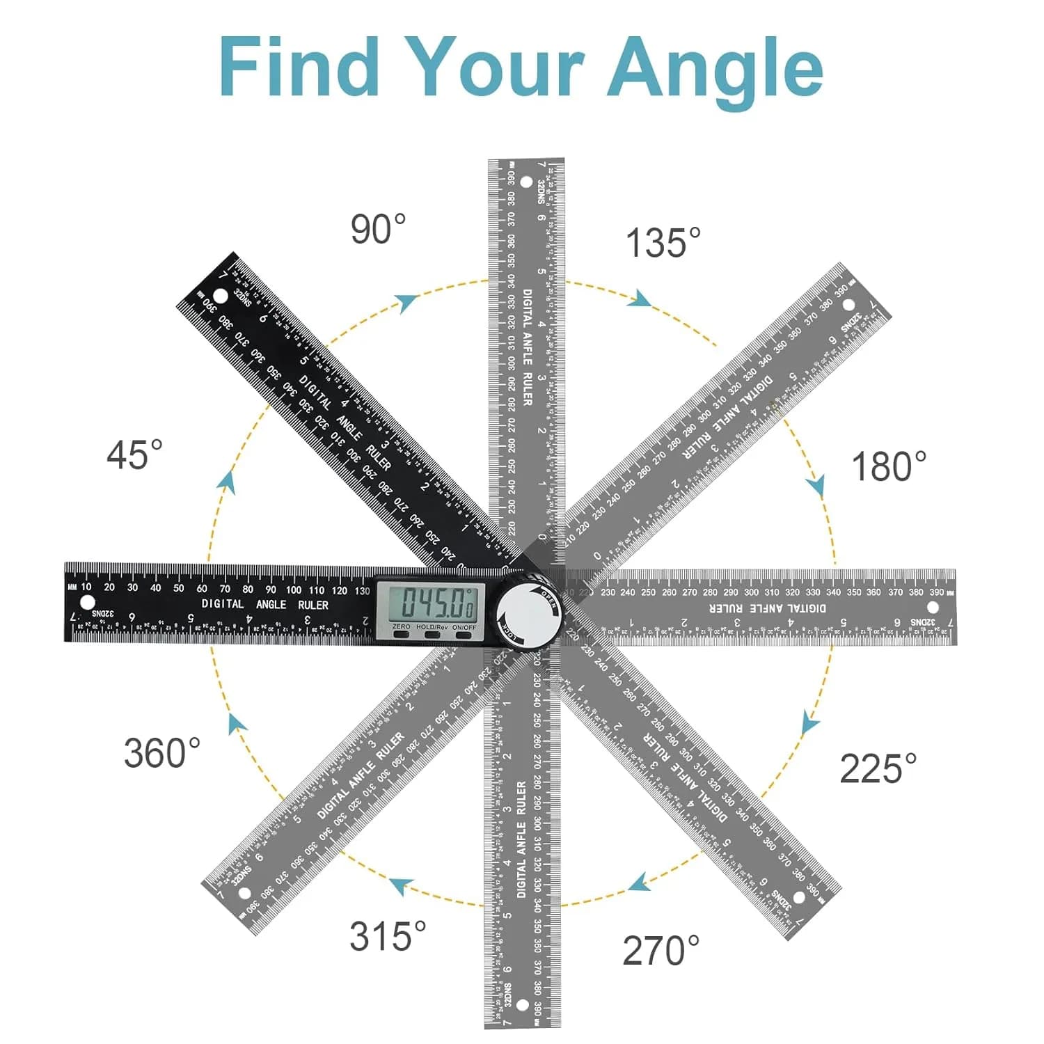Digital angle finder locking control